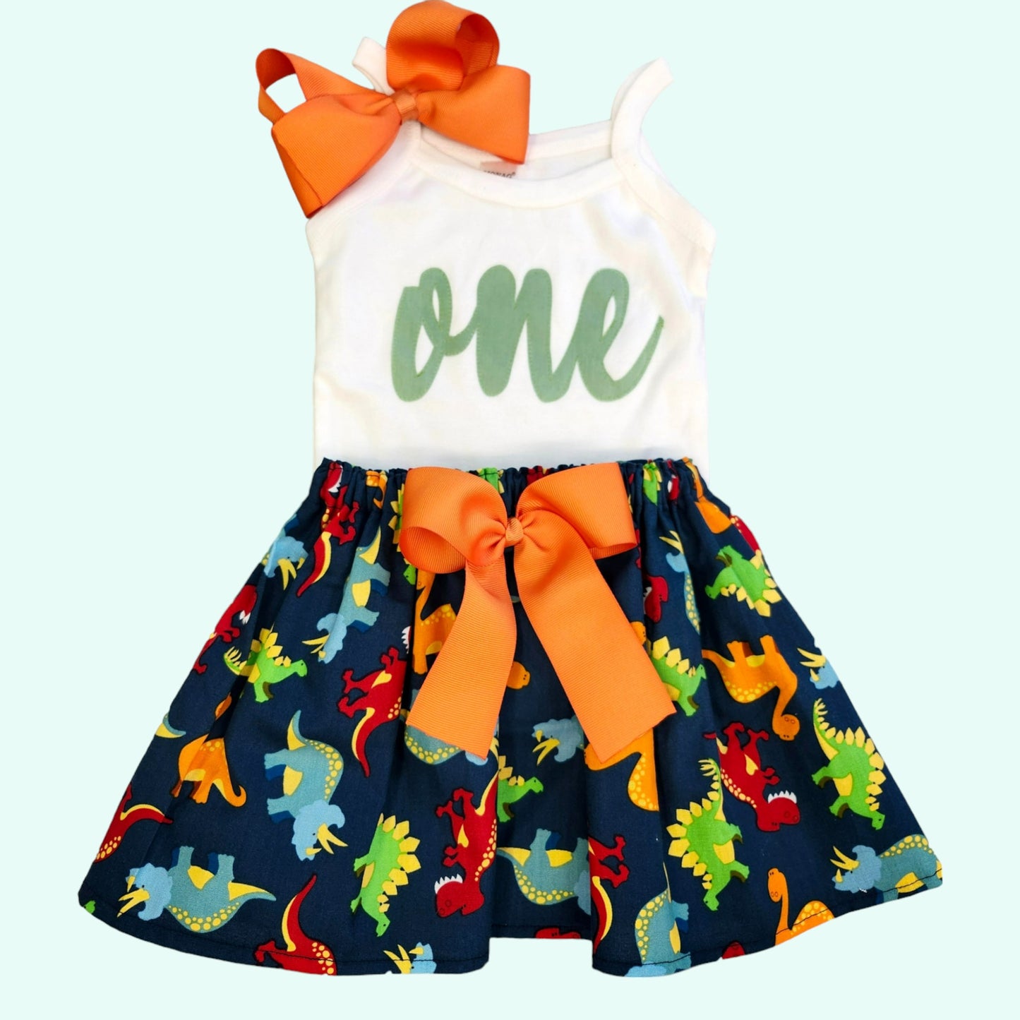 Dinosaurs girls outfit, Birthday age outfit, Dinosaurs skirt for girls, Dinosaurs outfit, Girls summer skirt shirt outfit