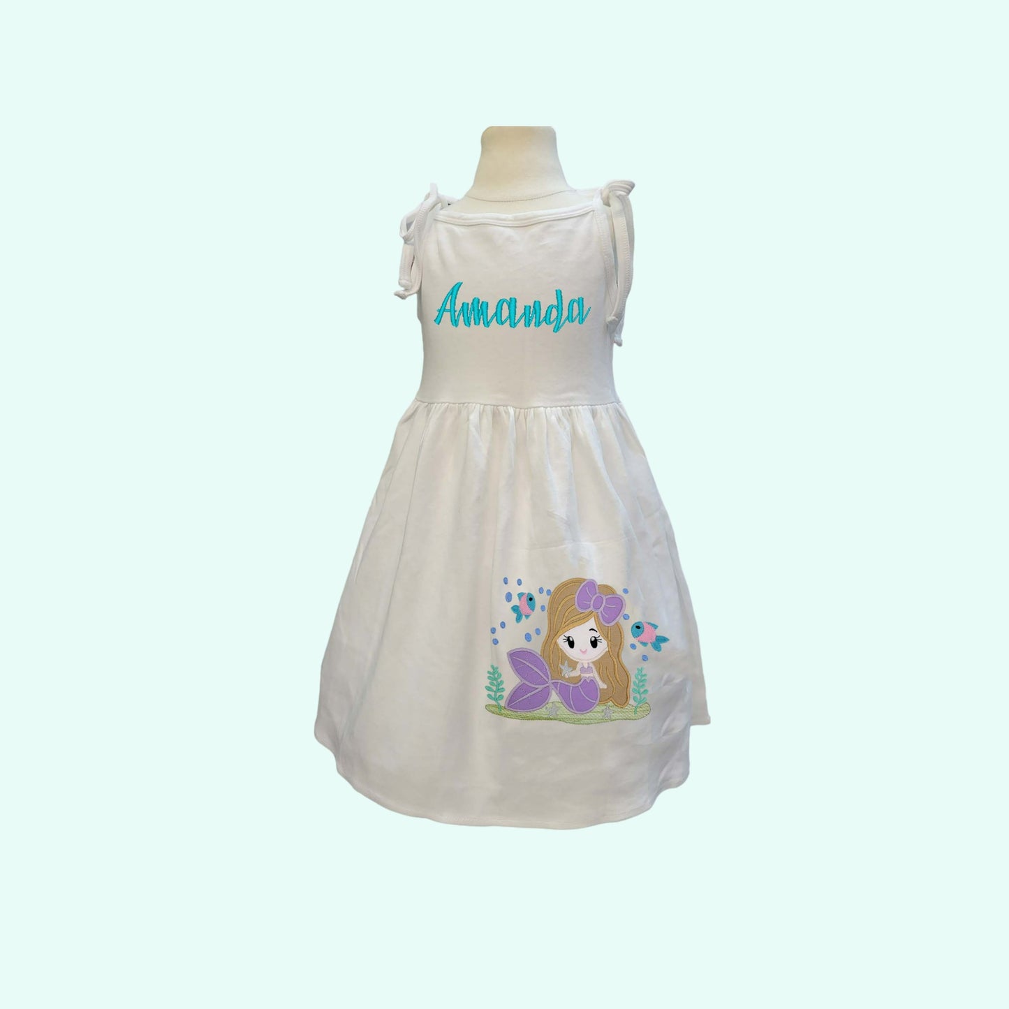 Mermaid Dress Girls Mermaid dress, Mermaid sundress,  Personalized Birthday outfit, Girl's Birthday outfit