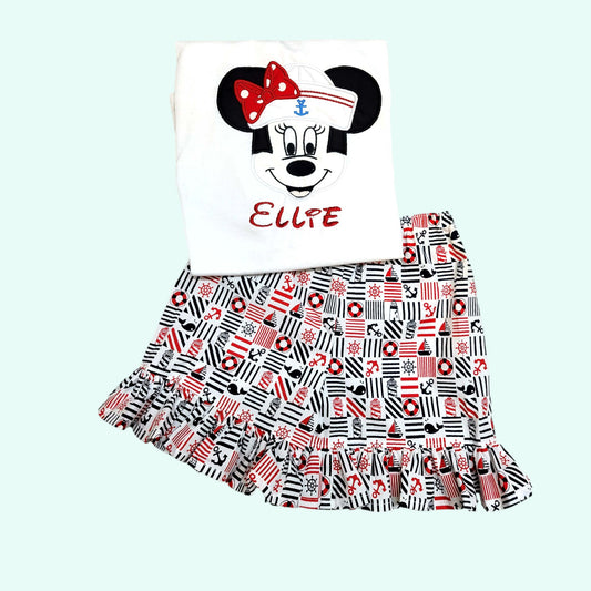 Minnie Mouse Shorts Set, Personalized   Minnie Outfit, Minnie Cruise Short Set