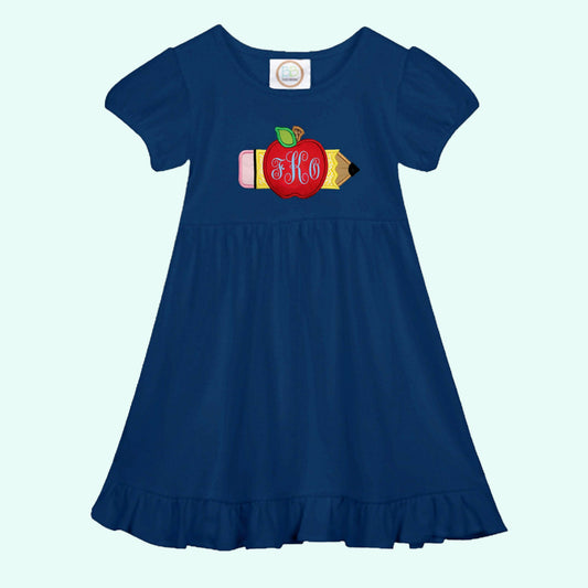 BACK TO SCHOOL Dress | Girls Monogram School dress | back to school outfits girls | back to school clothes | Kindergarten Outfit