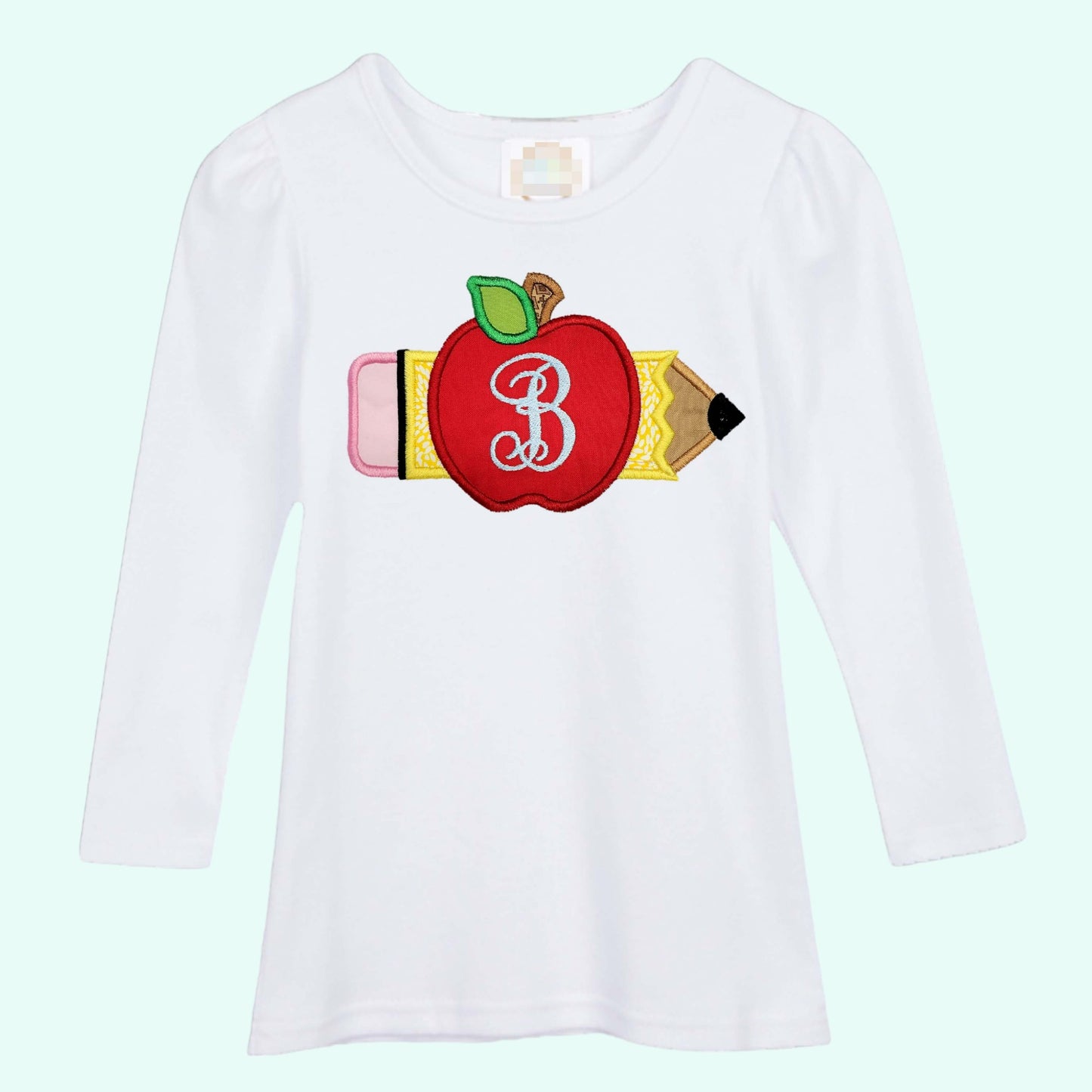 Back to School Shirt | Pencil Monogram Shirt | First Day of Class embroidered T-Shirt