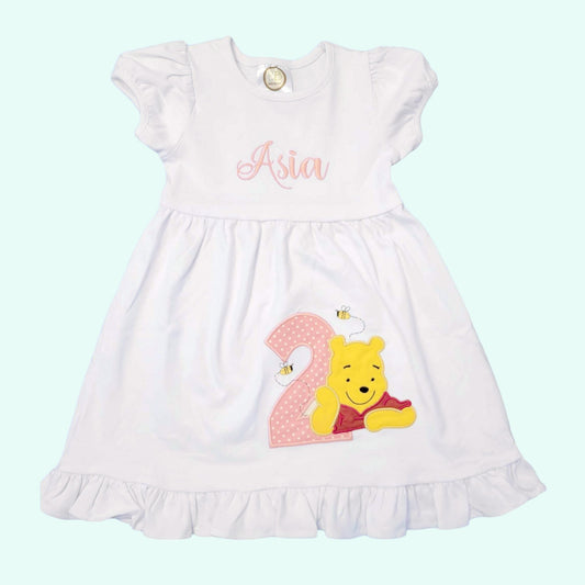 Pooh girls dress, Winnie the Pooh personalized toddler dress, Birthday Winnie the Pooh girls dress