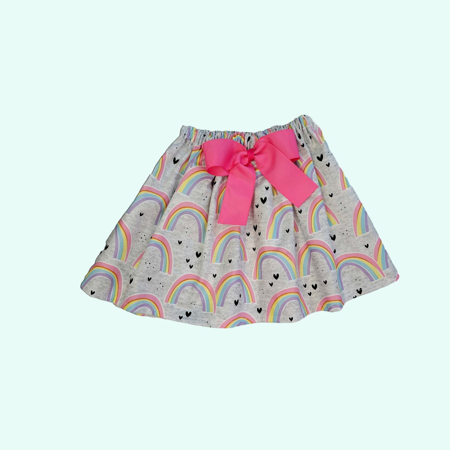 Rainbow Birthday Outfit, Girls Birthday Set, Toddler First Birthday, Rainbow and Hearts  Outfit,  Girls Outfits , Skirt and Shirt outfit