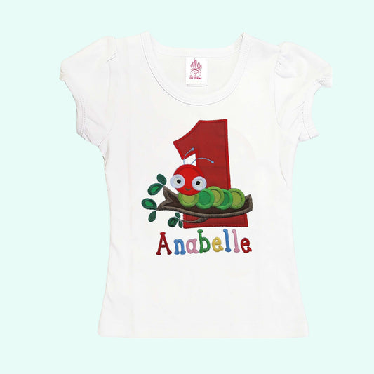 Caterpillar Shirt, School Colorful Caterpillar Shirt, Birthday Girls Caterpillar Shirt, Personalized Birthday Toddler T-shirt
