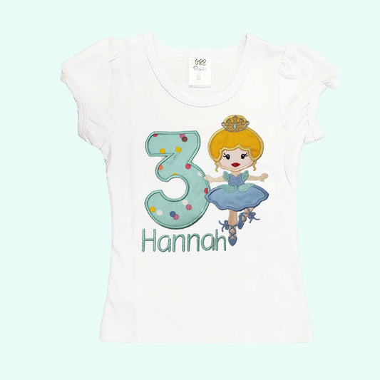 Ballerina birthday shirt , Girls Personalize embroidered ballerina birthday shirt, Girls shirts, Personalized Toddler shirt