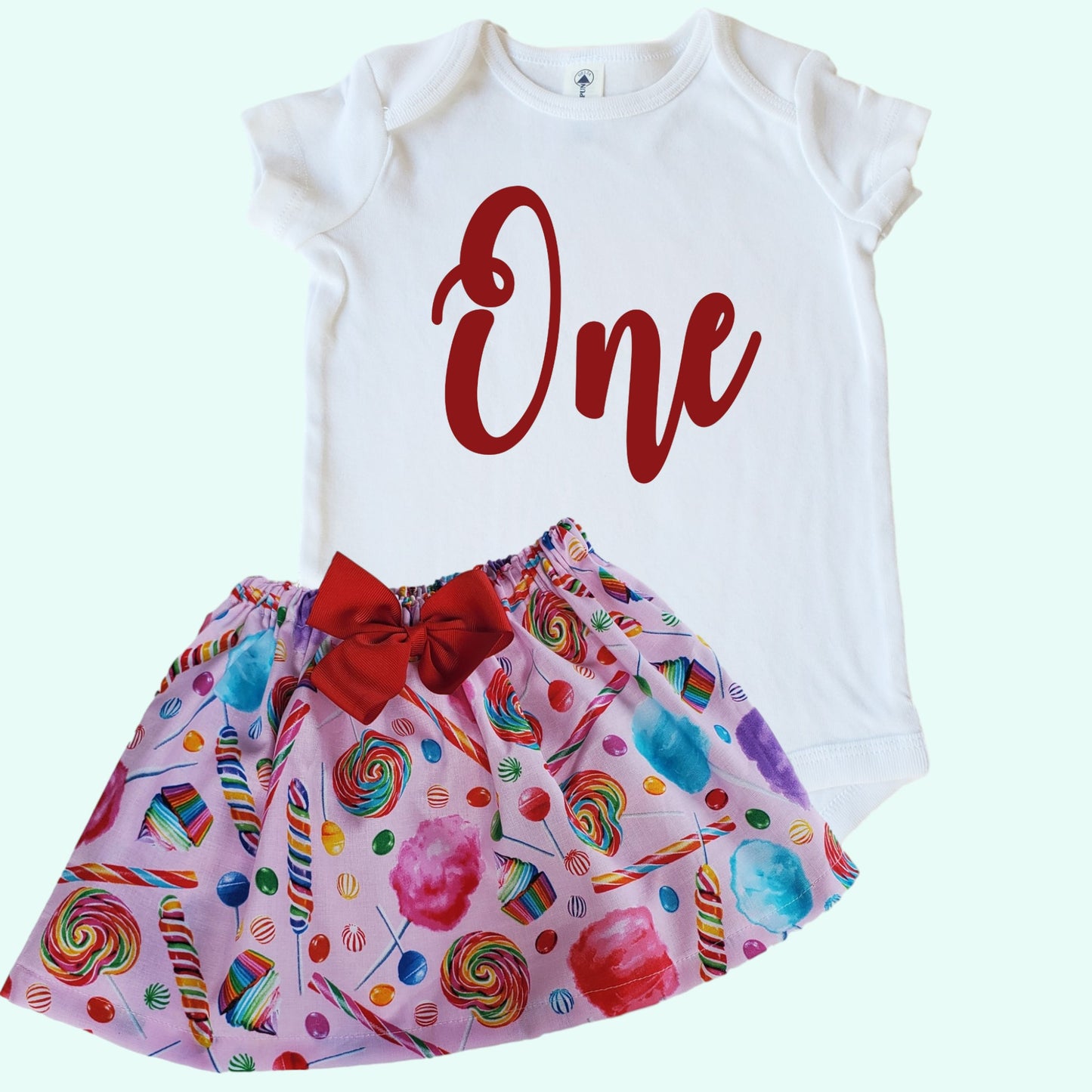 Candyland birthday outfit | Girls onesies outfit | Candy pink skirt outfit | Girls outfit | Girls First Birthday Outfit