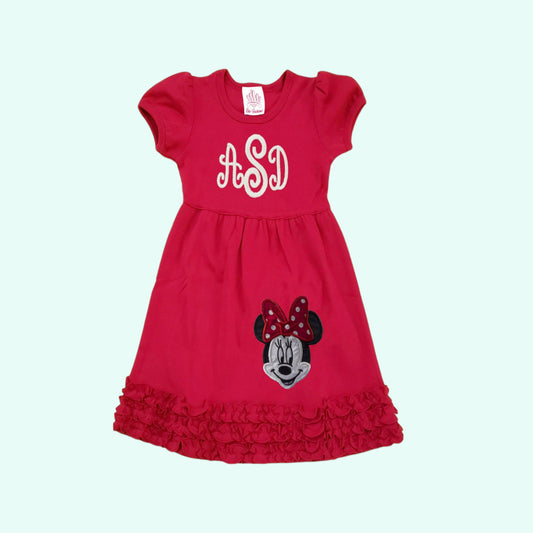 Minnie Mouse Dress, Girls Monogrammed Minnie Dress, Personalized Minnie Toddler Dress