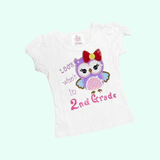 Back to School t shirt | Owl Girls School Shirt  |  Girls shirts | Girls School shirt | Girls clothes | Girls 2nd grade owl shirt
