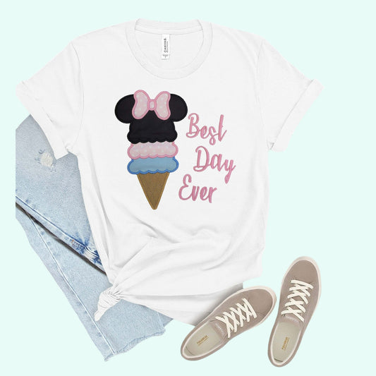 Best Day Ever Shirt | Ice Cream Minnie Birthday Girls Shirt |Minnie Toddler T-Shirt |  Girls Minnie Shirt