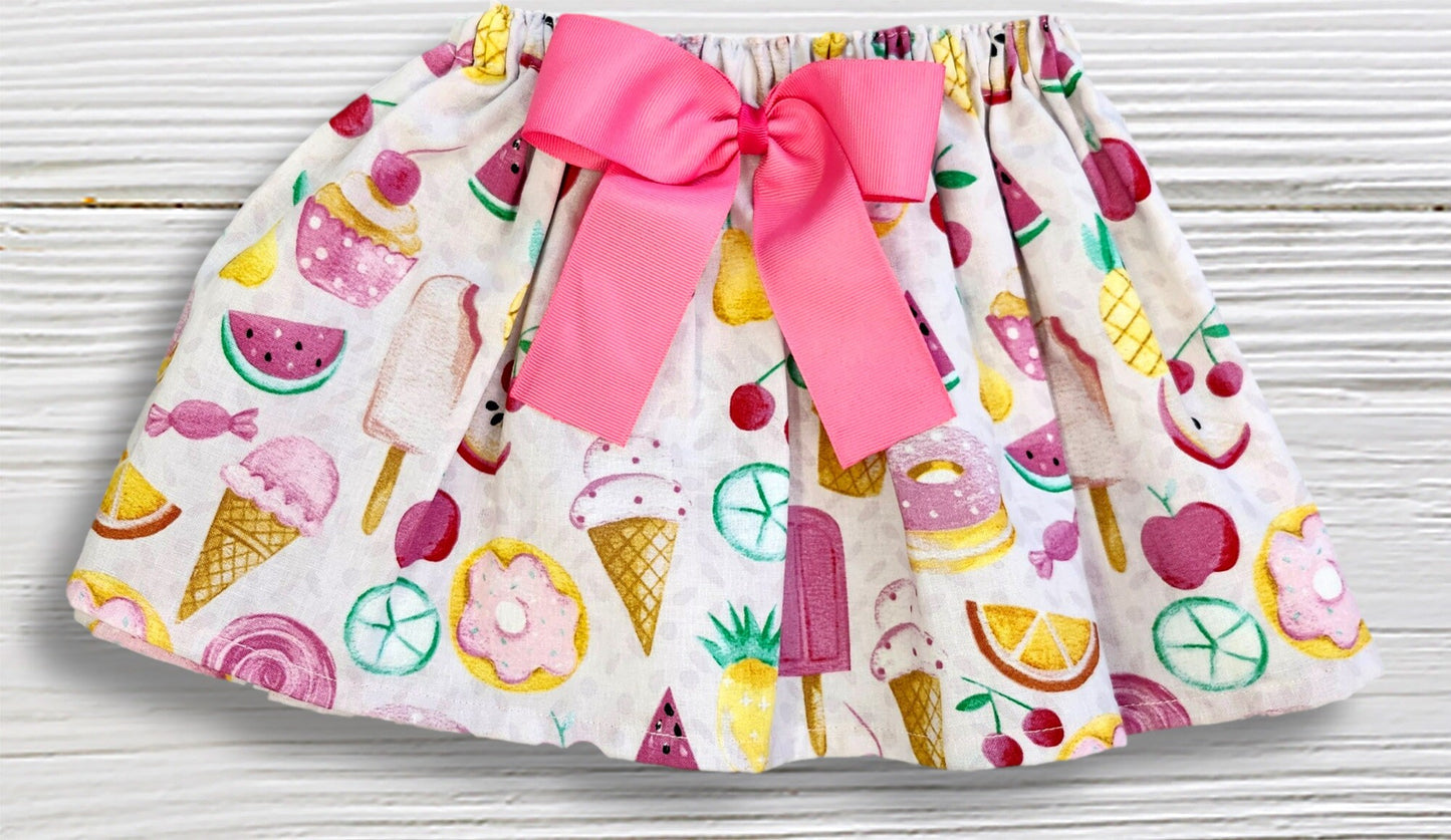 Fruits -  Ice Cream outfit, Birthday age outfit, Girls second birthday, Girls ice cream - fruit skirt,  Outfit for little girls