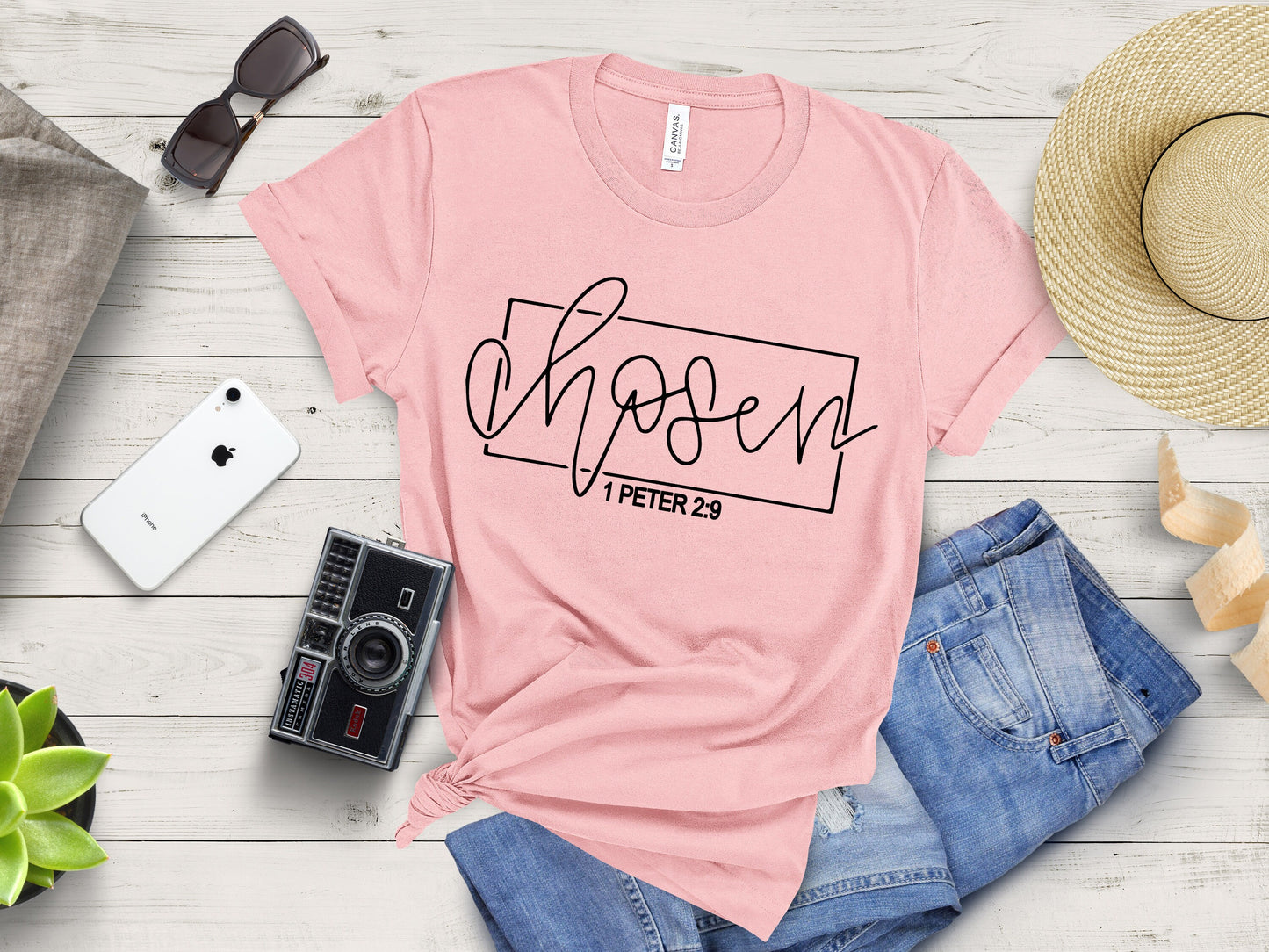 Christian Shirts  "CHOSEN  1 pETER 2:9 " in   Pink color 