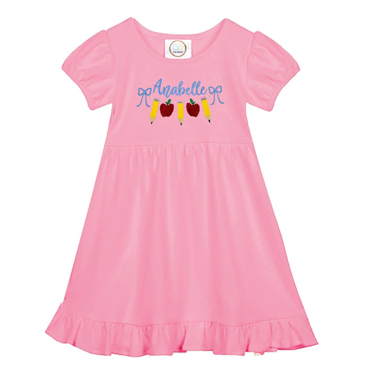 Back to School Personalized Dress pink