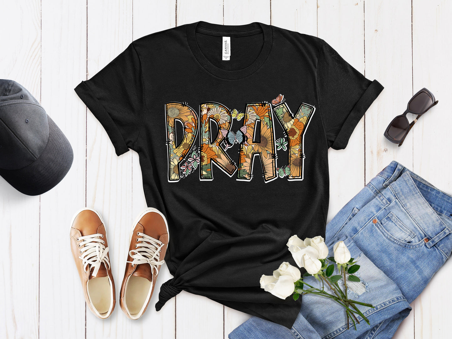 Christian tee shirts Pray black color shirt 